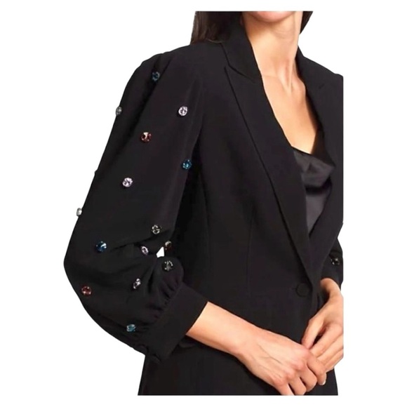 Cinq a Sept Amie Bejeweled 3/4” Puff Sleeve Tailored Fitted Blazer Size 4 NEW - Picture 6 of 15